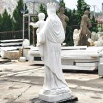 Our Lady of Mount Carmel Garden Statue detail in our factory