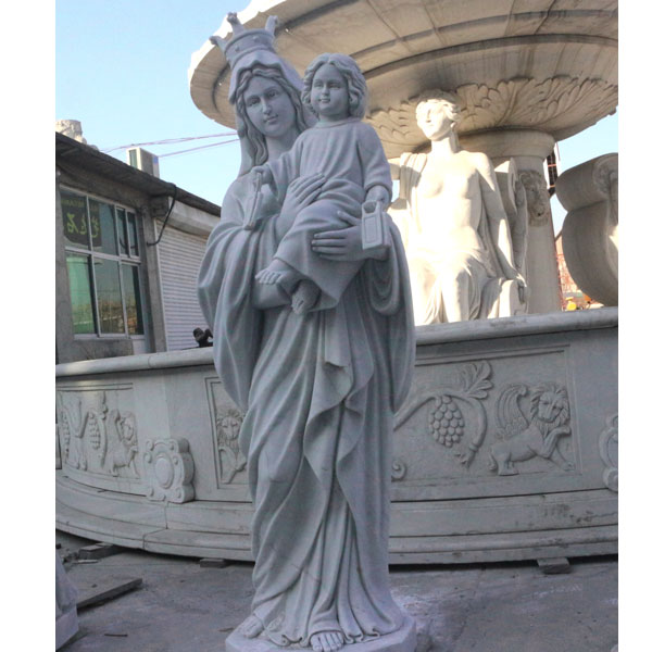 Vintage our lady of mt. carmel religious marble garden statues online sale TCH-87