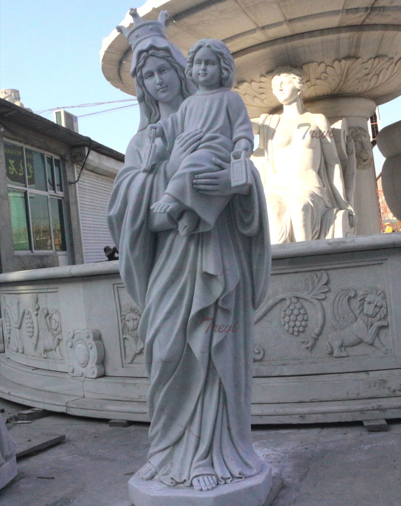 Vintage our lady of mt. carmel religious marble garden statues online