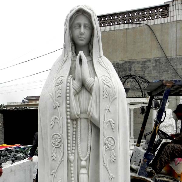 Virgen de fatima pilgrim statue with rosary beads religious church lawn sculptures to buy TCH-67