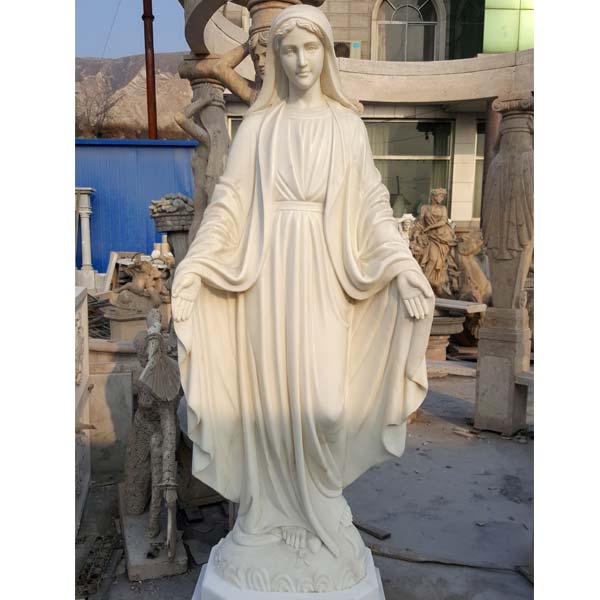 Buy white marble our lady of grace mother mary catholic white marble garden statue online TCH-103