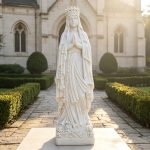 marble Fatima Statue with Crown in church