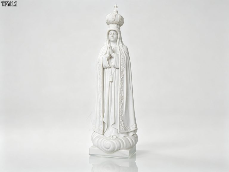 marble Fatima Statue with marble Crown in church