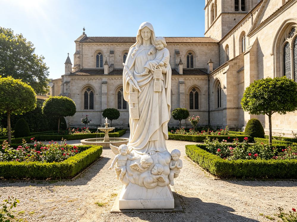 marble Our Lady of Mount Carmel Statue for Sale