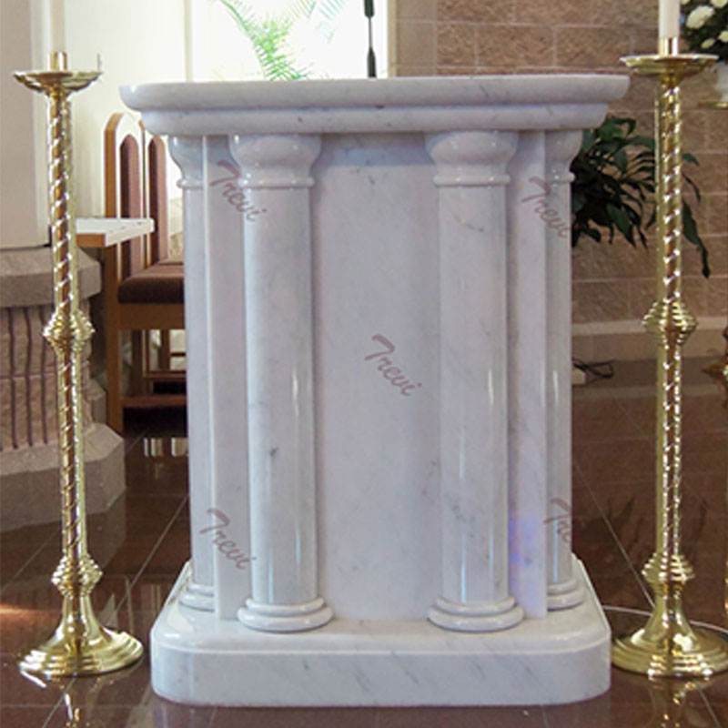 White Marble Catholic Pulpit Introduction 