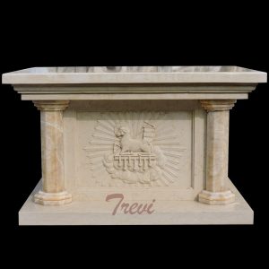 An beige marble stone altar table for church furniture using