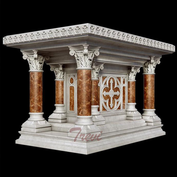 Buy modern luxury marble altar table designs for church decoration from factory TCH-216