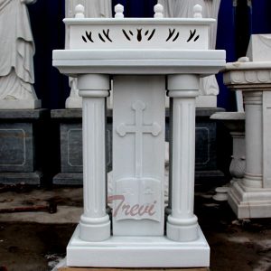 Catholic church furniture custom white marble pulpits podium manufacturers