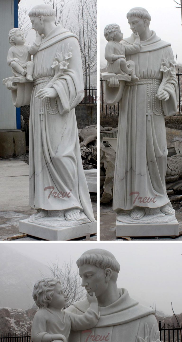 Catholic saint marble statues of Anthony outdoor lawn ornaments for