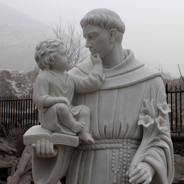 Catholic saint marble statues of Anthony outdoor lawn ornaments for sale for churches TCH-44