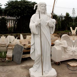 Good shepherd Jesus hold lamb catholic church garden statues for sale