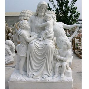 Jesus christ with children designs outdoor large caholic statues onlne sale