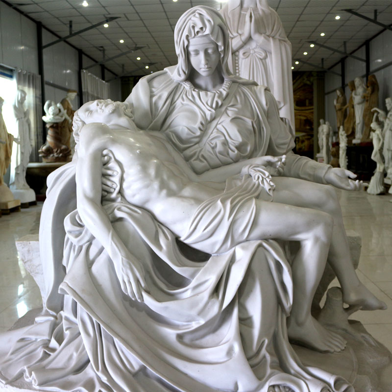 Michelangelo’s Pieta Church religious white marble garden statues online sale TCH-48