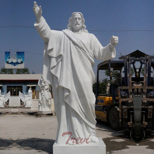 Religious outdoor garden statues of large white marble christ Jesus for catholic church decor  TCH-49