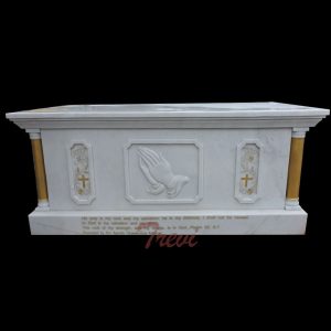 White marble altar table catholic church furniture to buy