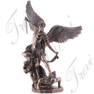 Archangel saint Michael life size bronze religious garden statues