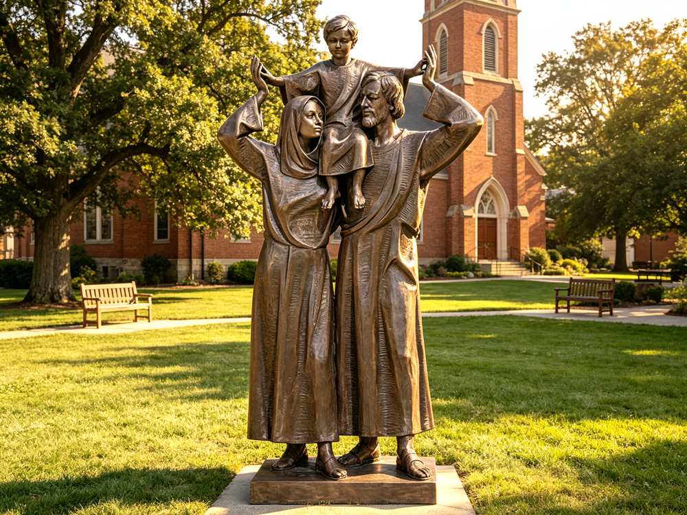 Bronze Jesus Mary and Joseph Statue for church garden