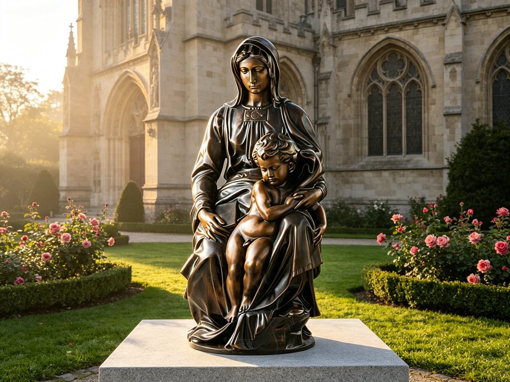 Bronze Madonna of Bruges Statue TBC-07 1 Bronze Madonna of Bruges Statue for church
