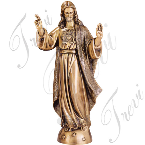 Bronze catholic sacred heart of jesus outdoor garden statue TBC-42