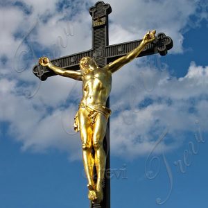 Bronze religious statues crucifixes jesus on the cross designs for sale