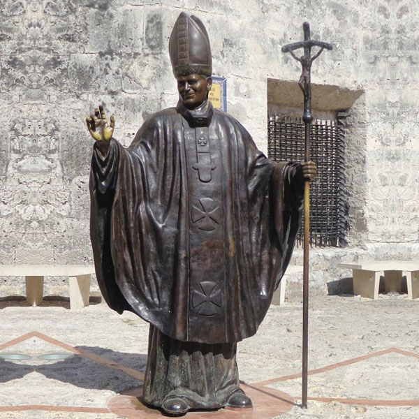 Catholic bronze religious pope john paul ii statue outdoor for sale TBC-15