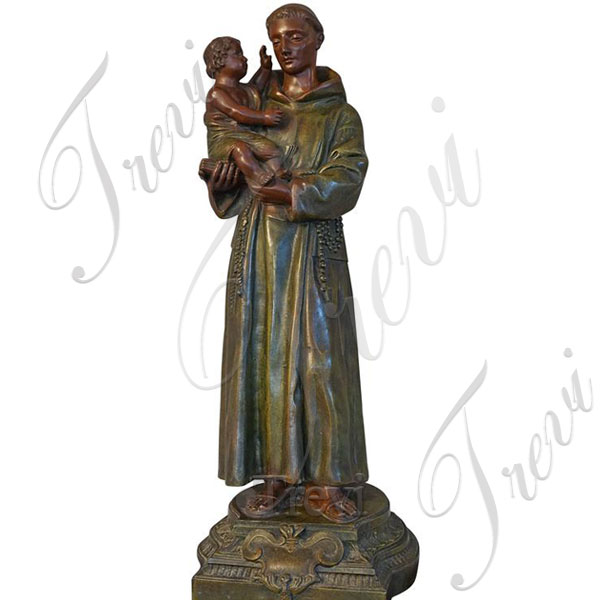 Catholic st anthony with baby jesus bronze religious statue for sale  TBC-23