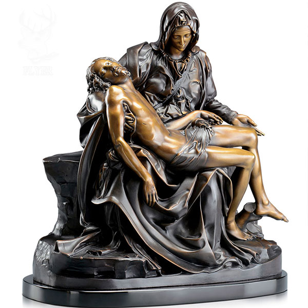 Famous michelangelo pieta statue of mary holding jesus bronze religious garden statues for sale TBC-12