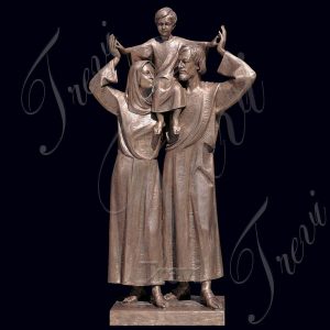 Large holy family jesus mary and joseph bronze religious garden statue for sale