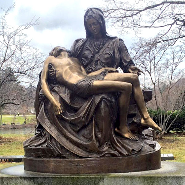 Outdoor bronze religious garden statues of michelangelo sculpture pieta famous replica  TBC-11