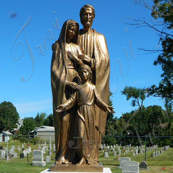 Outdoor mary joseph and baby jesus catholic bronze religious statues monuments for sale TBC-04