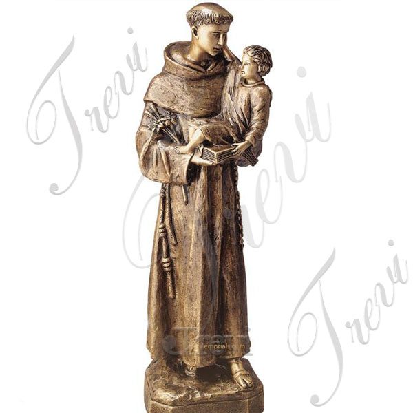 St anthony and baby jesus catholic bronze religious garden statues for sale