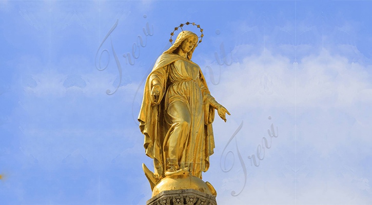 Bronze catholic outdoor statues of mother mary life size religious garden sculptures for sale TBC-35
