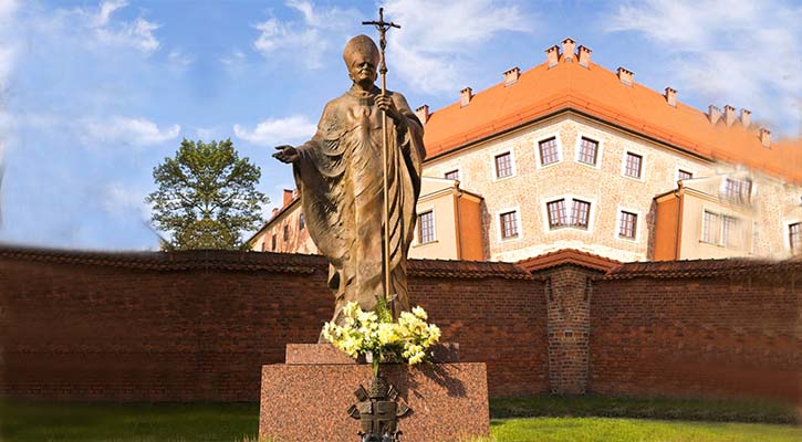 Life Size Bronze pope John Paul II statue Church Decor for Sale BOKK-615