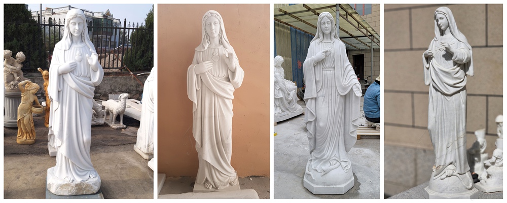 Marble Statue of Immaculate Heart of Mary CHS-275 3 Statue of Immaculate Heart of Mary in our factory