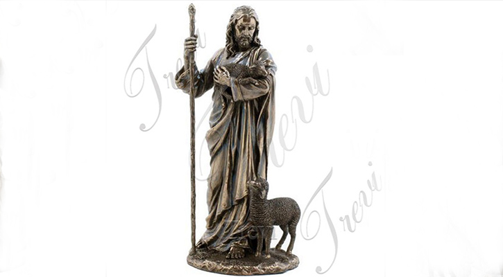 Life Size Bronze Religious Statue of Good Shepherd Church Decor Factory Supply BOKK-621