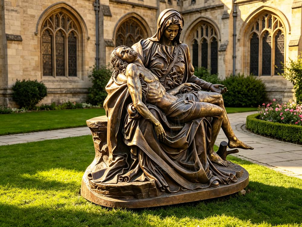 Life Size Catholic Bronze Pieta Statue in church