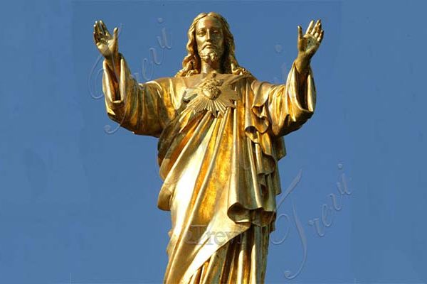 Life Size Bronze Gold Jesus Statue Catholic Church Decor for Sale BKOO-641
