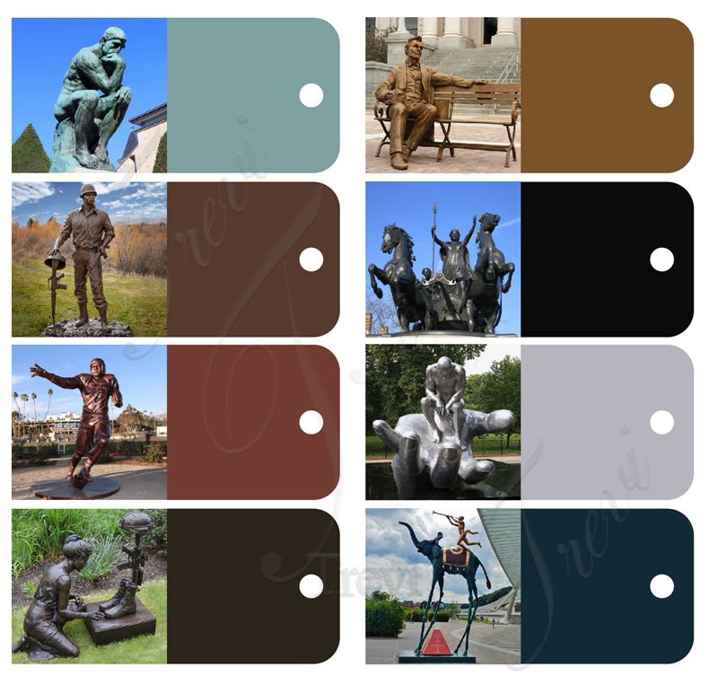 different colors of life size bronze sculpture-Trevi Sculpture