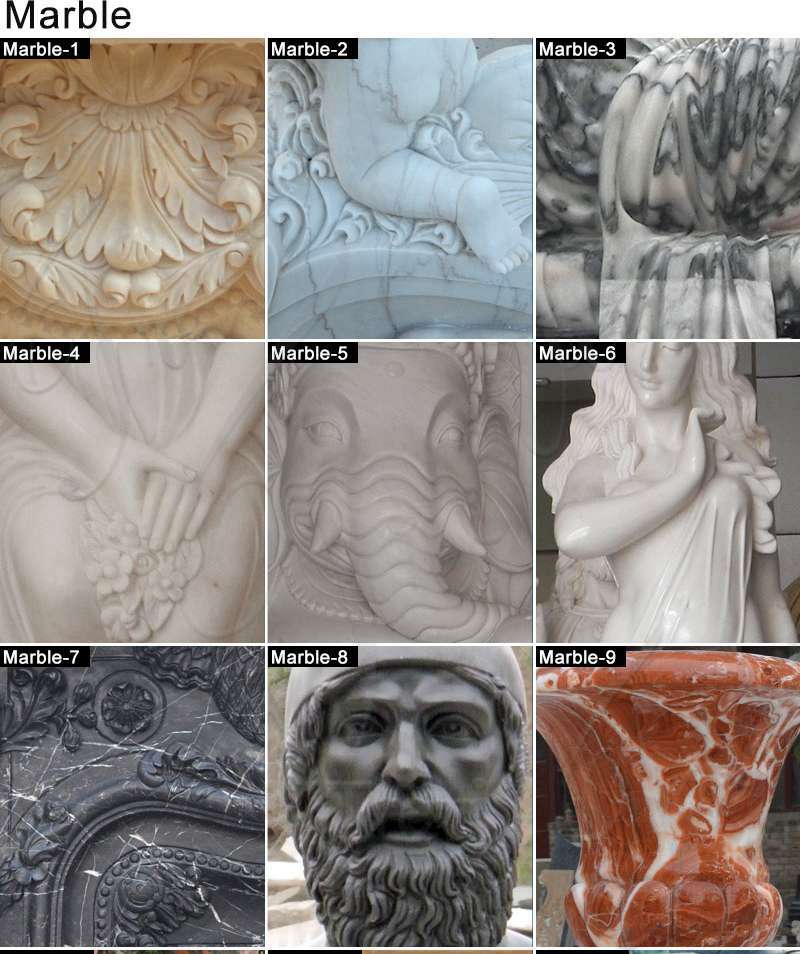 diverse materials of Virgin Mary marble statue-Trevi sculpture