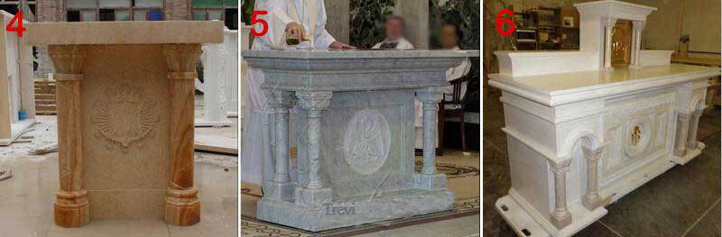 diverse styles of marble altar-Trevi sculpture