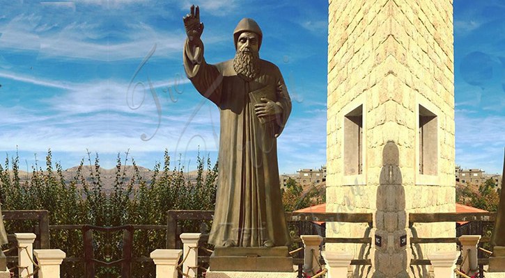 Life Size Saint Charbel Bronze Statue Church Decor for Sale BOKK-611