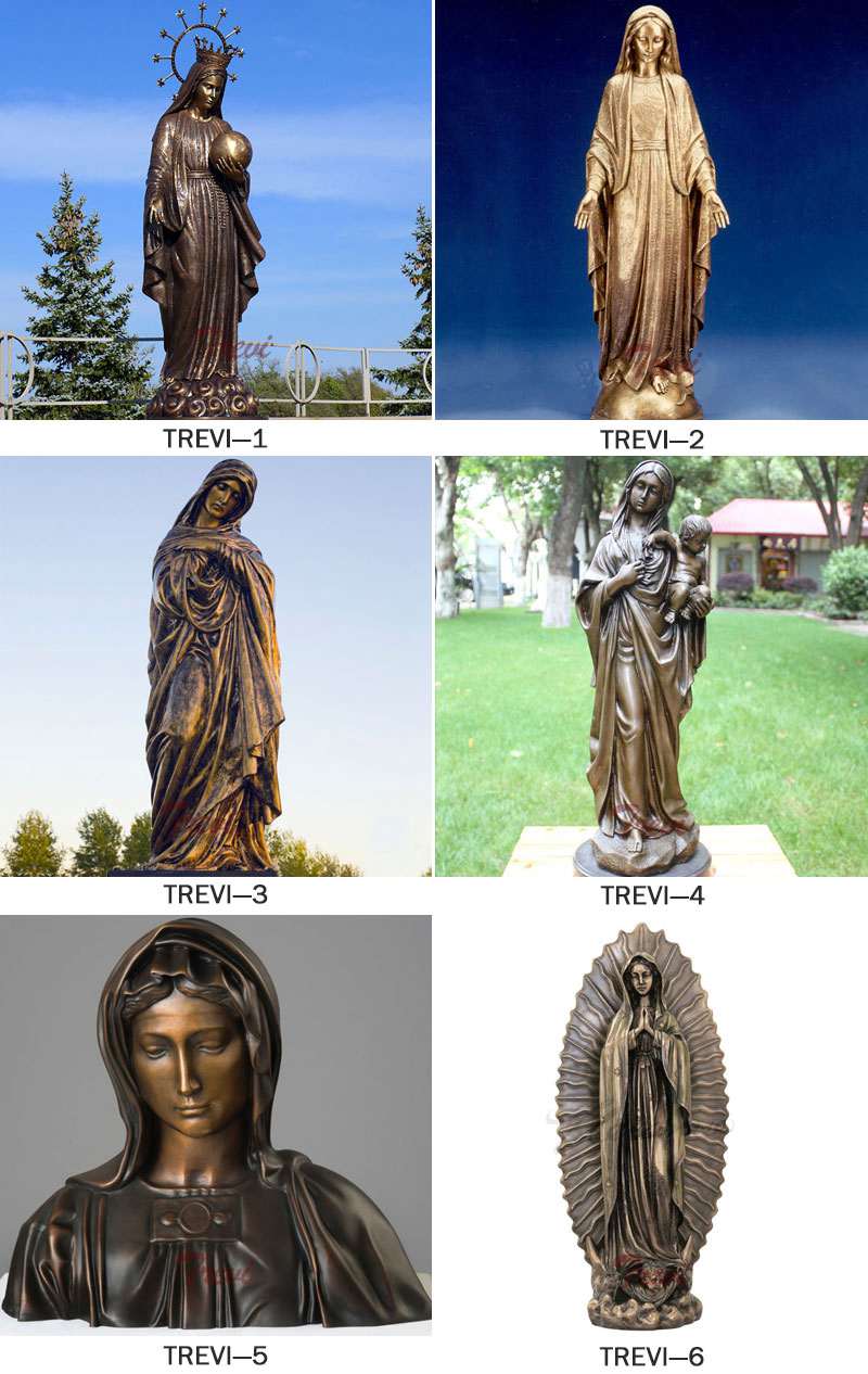 bronze Virgin Mary statue for sale-Trevi Sculpture