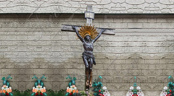 Life Size Realistic Bronze Crucifix Outdoor Decor Factory Supply BOK1-214