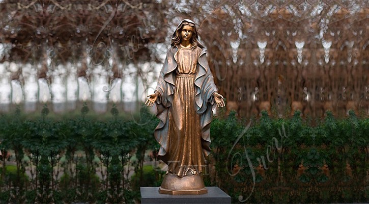 Bronze Casting Virgin Mary Statue Outdoor Decor for Sale BOK1-287