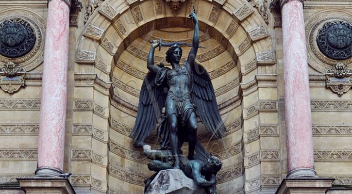 Bronze Black Statue of St. Michael and the devil for Sale BOK1-297