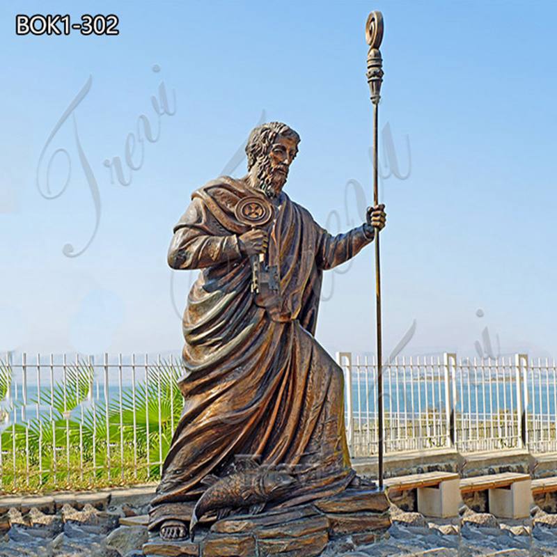 St Peter bronze statue-Trevi Sculpture