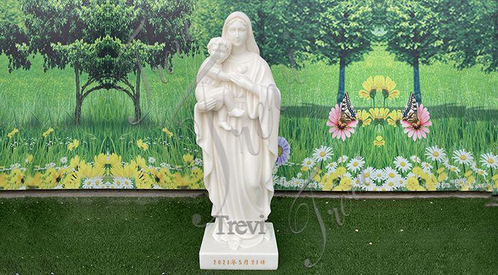 Hand Carving Marble Mary and Baby Jesus Statue for Sale CHS-894