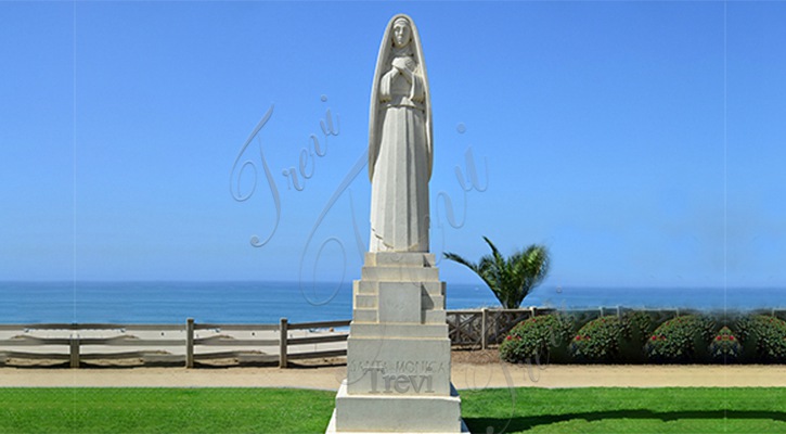 Hand Carved Marble Saint Monica Statue for Sale CHS-905