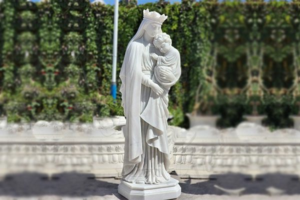 White Marble Mary and Baby Jesus Statue for Sale CHS-908