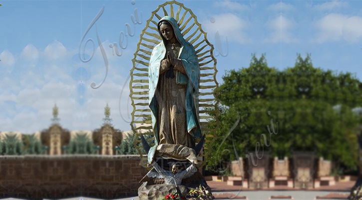 Bronze Casting Beautiful Guadalupe Statue for Outdoor BOK1-365